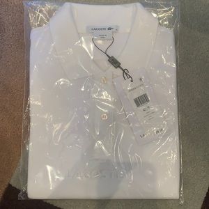 NWT Lacoste White Short Sleeve Classic Polo - 40/8